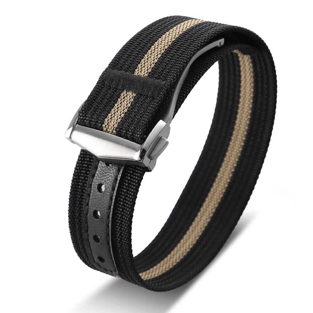 Nylon NATO Strap – Waterproof Sport Watchband, Folding Buckle
