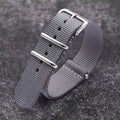 Woven Nylon Watch Strap – Universal Canvas Band, 18/20/22mm Grey