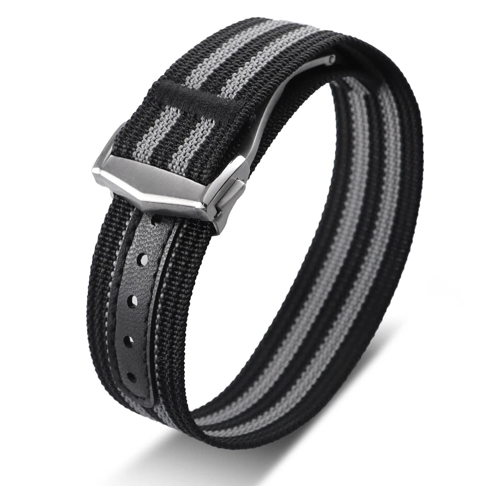 Nylon NATO Strap – Waterproof Sport Watchband, Folding Buckle