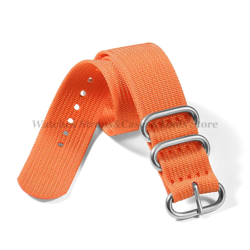 Ribbed Braided Nylon NATO Strap – Ring Buckle Watchband