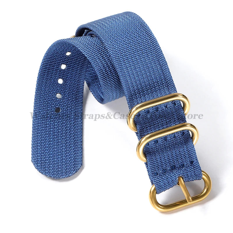Ribbed Braided Nylon NATO Strap – Ring Buckle Watchband