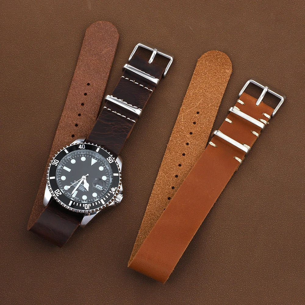Leather NATO Strap – Universal Replacement Watchband