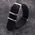 Woven Nylon Watch Strap – Universal Canvas Band, 18/20/22mm Black