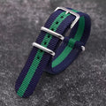 Woven Nylon Watch Strap – Universal Canvas Band, 18/20/22mm Blue green blue