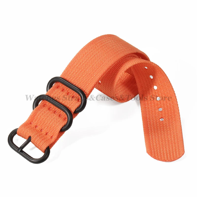 Ribbed Braided Nylon NATO Strap – Ring Buckle Watchband