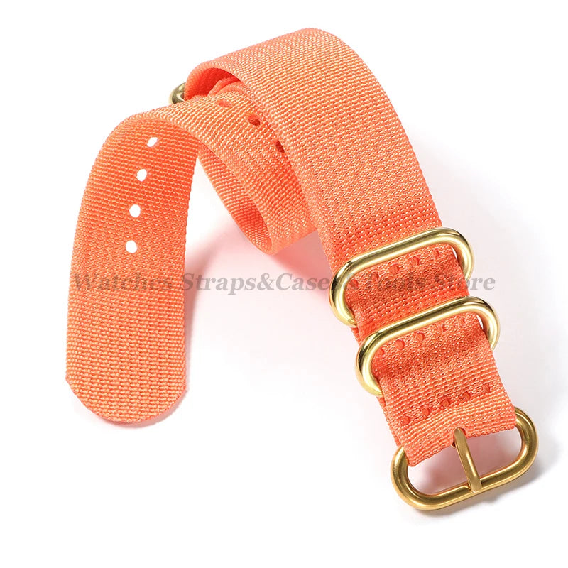Ribbed Braided Nylon NATO Strap – Ring Buckle Watchband