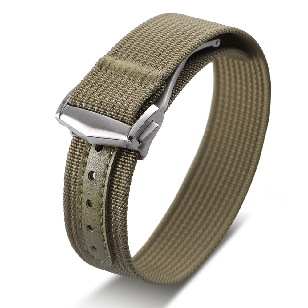 Nylon NATO Strap – Waterproof Sport Watchband, Folding Buckle