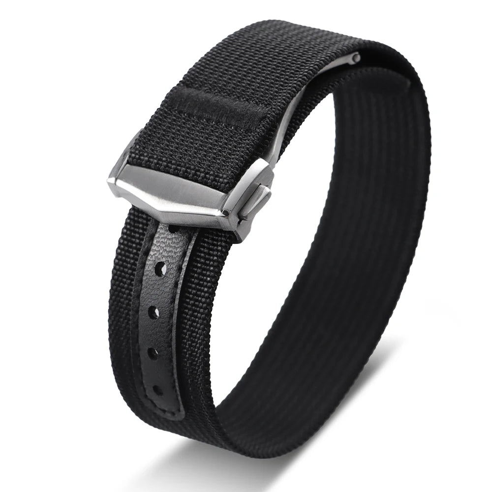 Nylon NATO Strap – Waterproof Sport Watchband, Folding Buckle