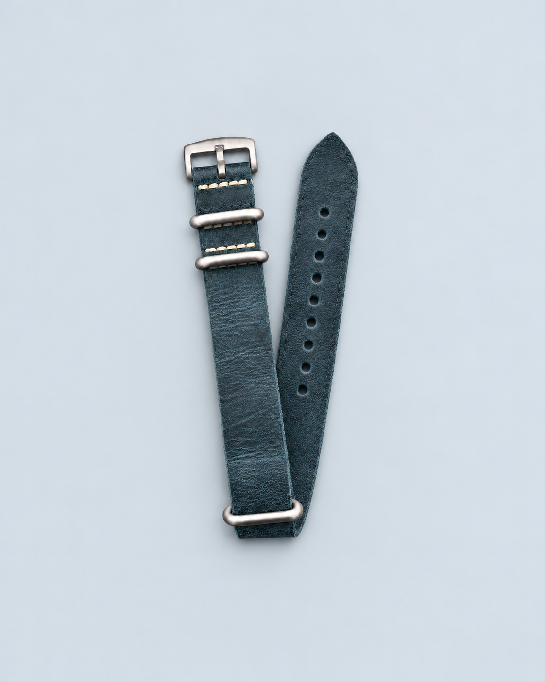 Dark Blue Crazy Horse Leather Watch Strap
