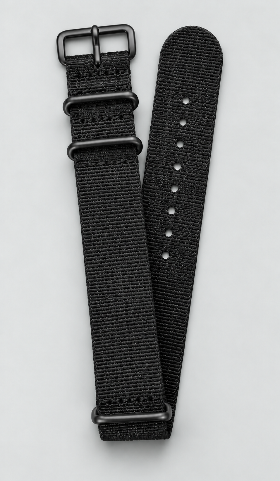 Black braided watch strap