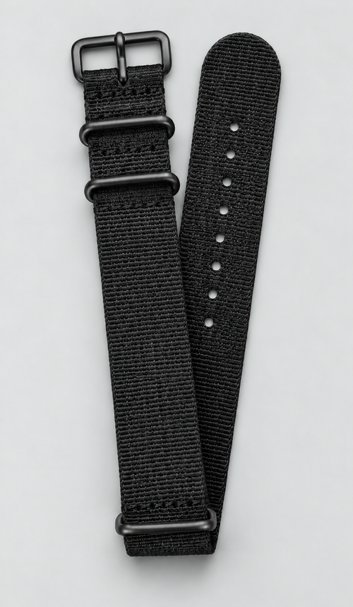 Black braided watch strap