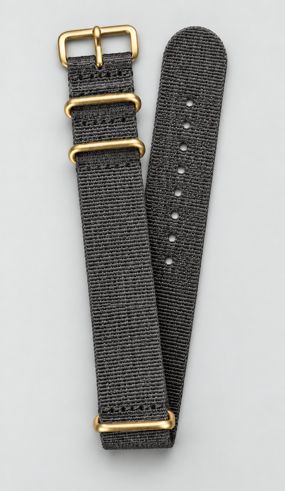 Gray braided watch strap