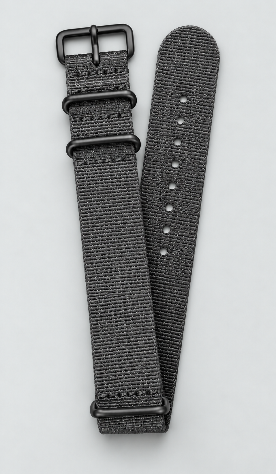 Gray braided watch strap