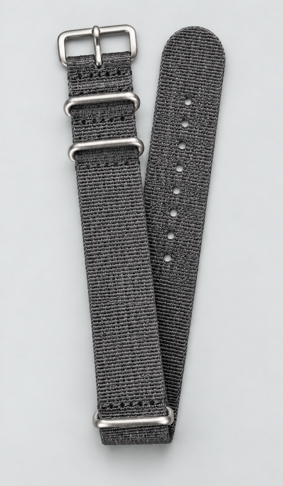 Gray braided watch strap