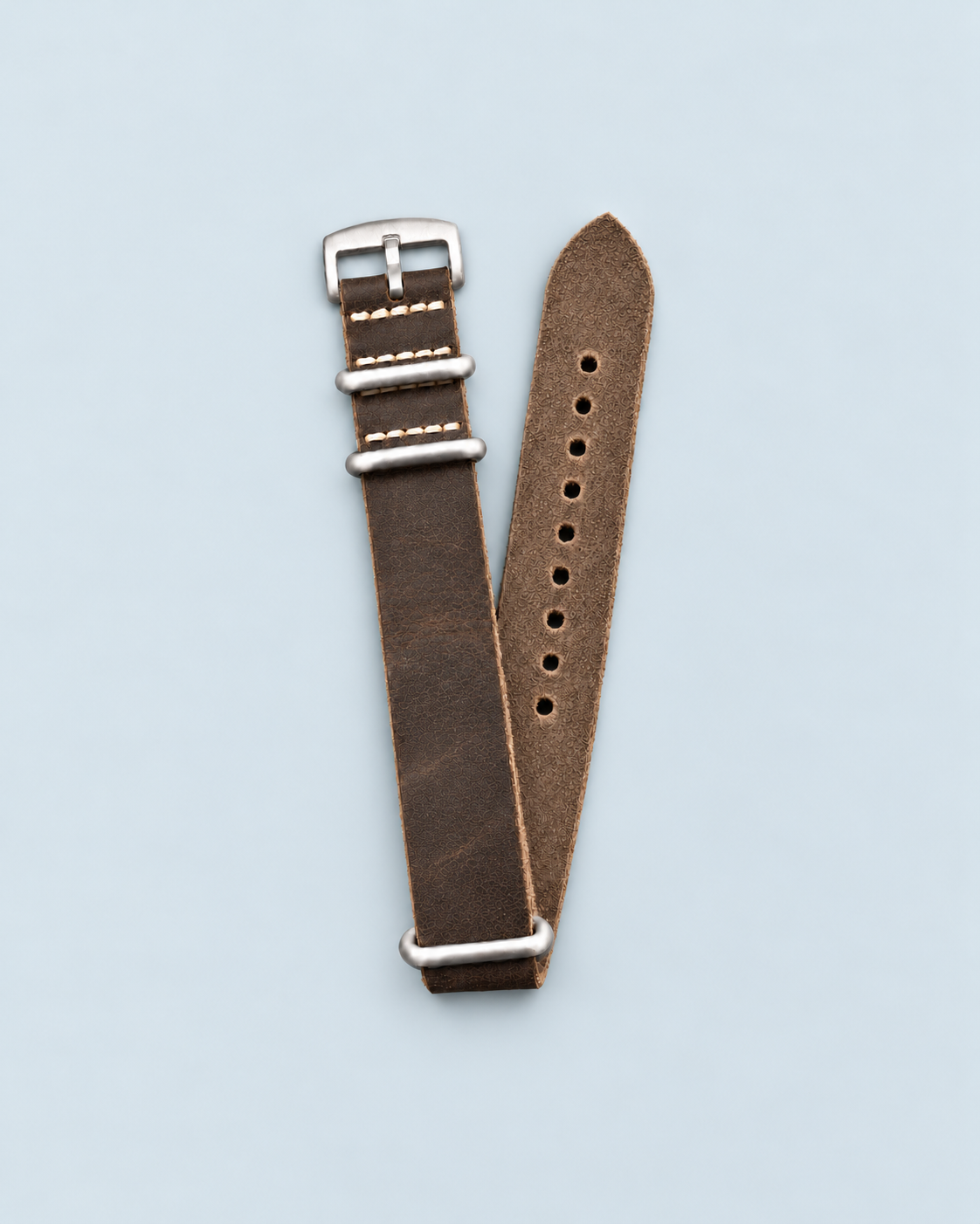 Dark Coffee Crazy Horse Leather Watch Strap