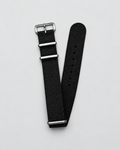 Black woven nylon watch strap