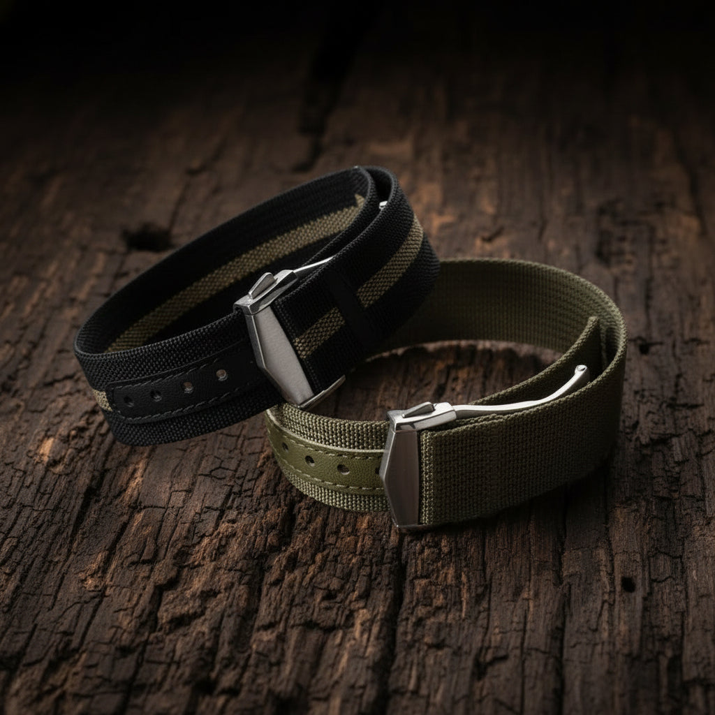 Nylon NATO Strap – Waterproof Sport Watchband, Folding Buckle
