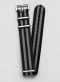 black grey woven nylon watch strap