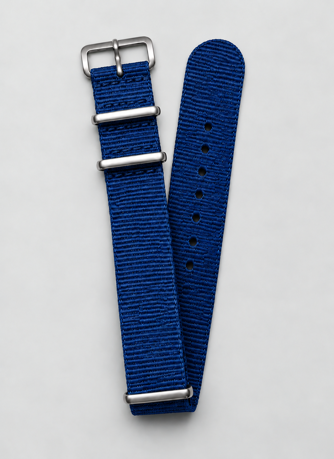 blue woven nylon watch strap