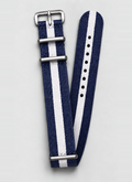 blue white woven nylon watch strap
