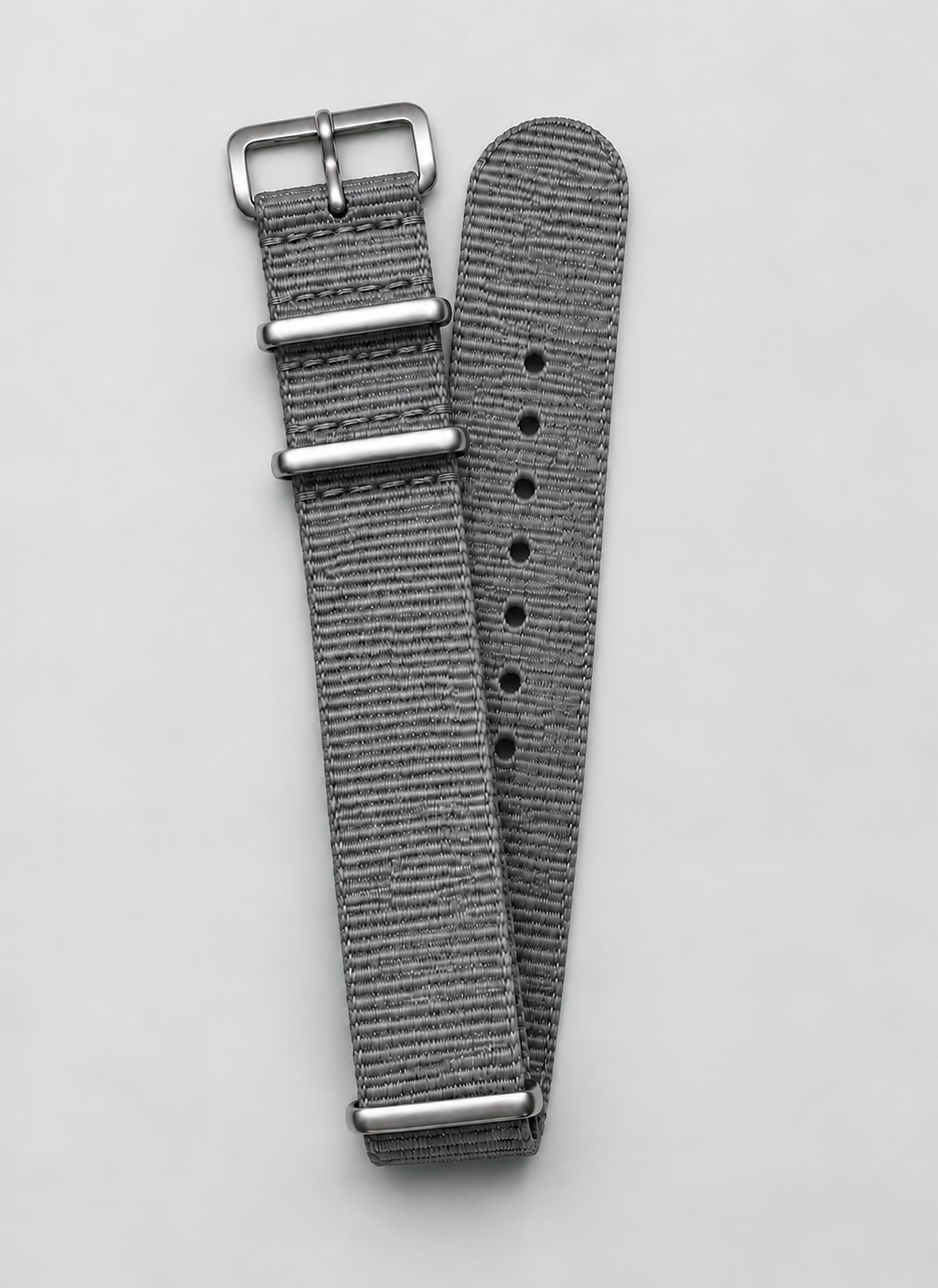 grey woven nylon watch strap