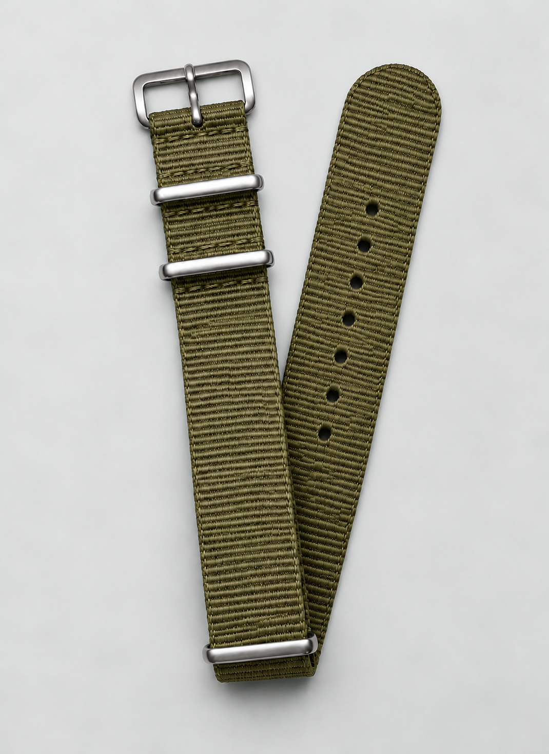 khaki woven nylon watch strap